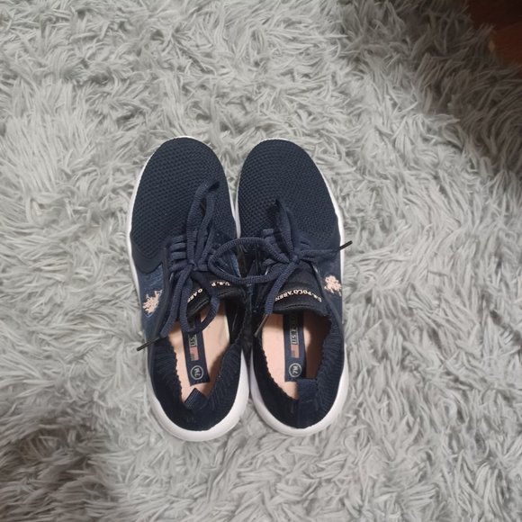 EUC US Polo Assn Navy Blue and White Active Athletic Sneakers Size 7 - Picture 6 of 15